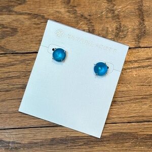 Kendra Scott Peacock Blue Illusion Silver Jolie Studs